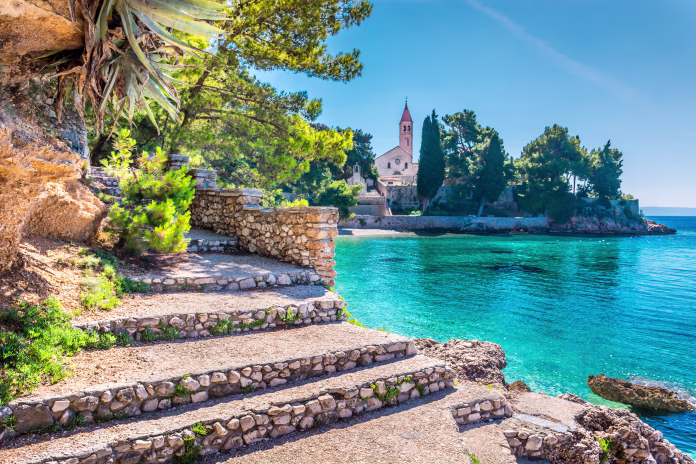 Ancient dominican monastery is landmark in town of Bol, Island of Brac, Croatia.