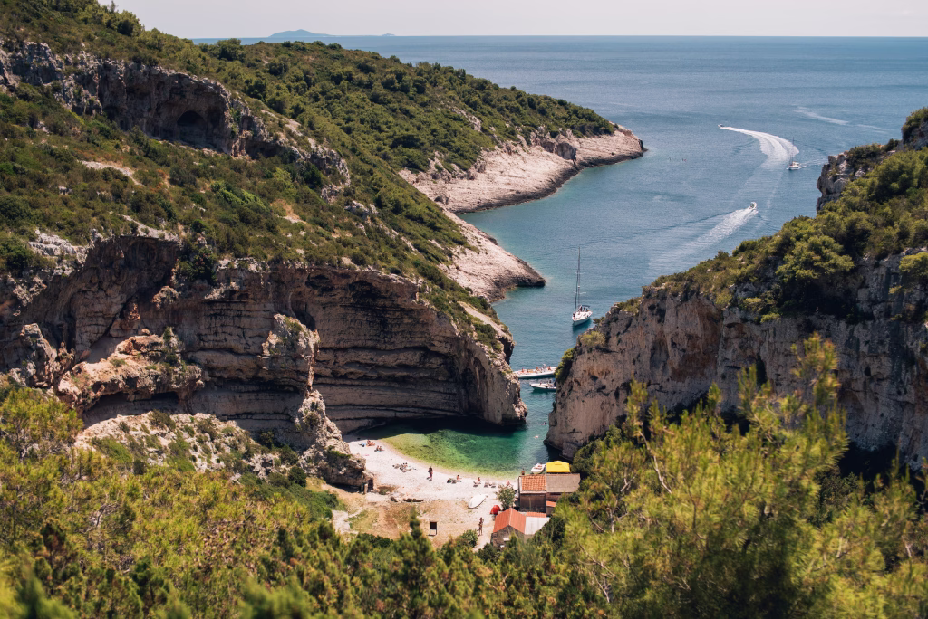 Beautiful Stiniva beach on island of Vis, Croatia