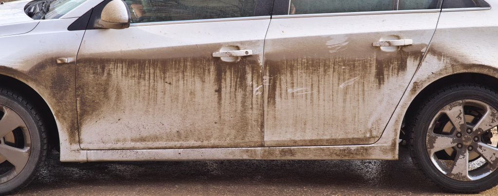 Dirty car side. Element of design.