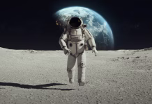 Prvi jedrski reaktor na Luni napovedan s strani Američanov Earth Planet as seen from Moon surface. The surface of Moon, strewn with small rocks and sand. Flight over Moon craters. Lunar outpost in the distance. Apollo Mission inspired. Following Shot of Brave Astronaut in Space Suit Confidently Walking on the Moon Surface. Space Planet as viewed from Moon surface. The surface of the moon, strewn with small rocks and sand. Flight over Moon craters. Moon surface, Desert, Cliffs, sand. Covered in Rocks. First Astronaut On the Moon Surface. Big Moment for the Human Race. Advanced Technologies, Space Exploration/ Travel, Colonisation Concept. NASA Public Domain Imagery. https://www.solarsystemscope.com/textures/ https://svs.gsfc.nasa.gov/cgi-bin/details.cgi?aid=4720