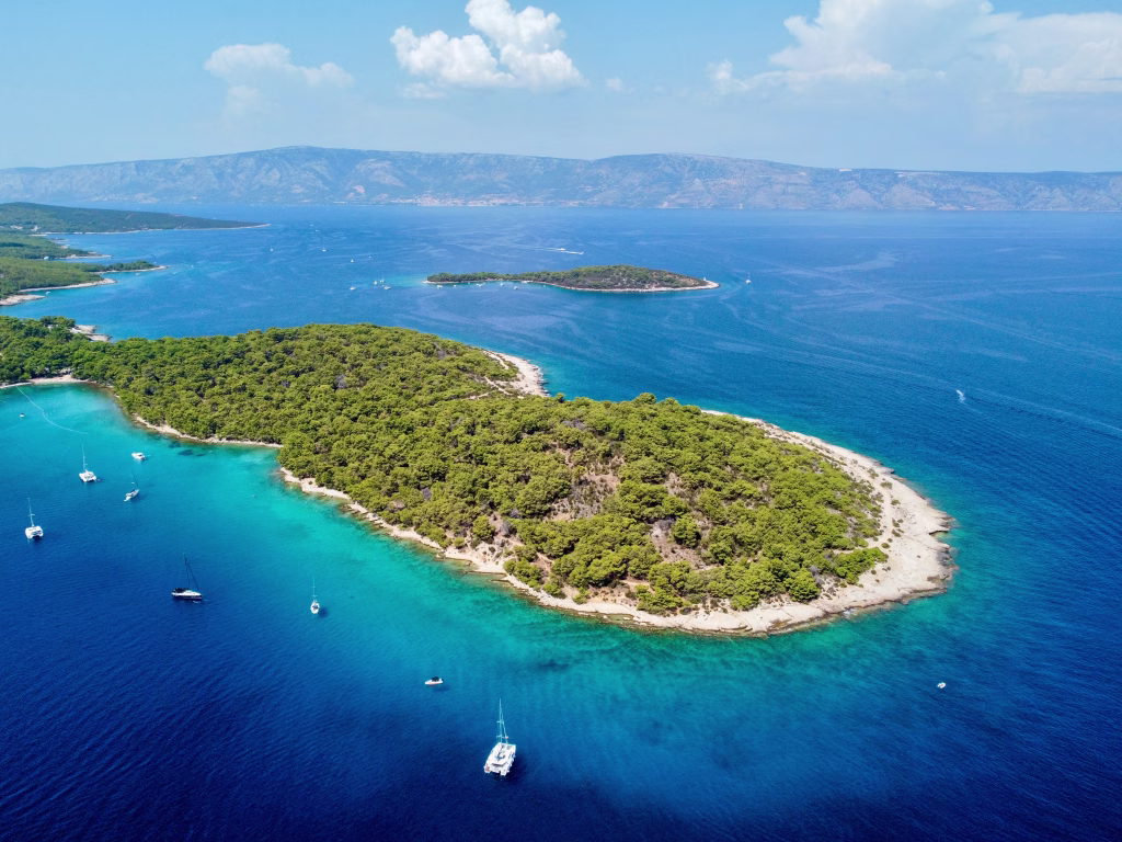 Island of Hvar, drone view from above