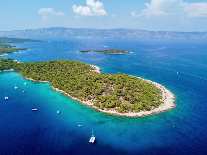 Island of Hvar, drone view from above