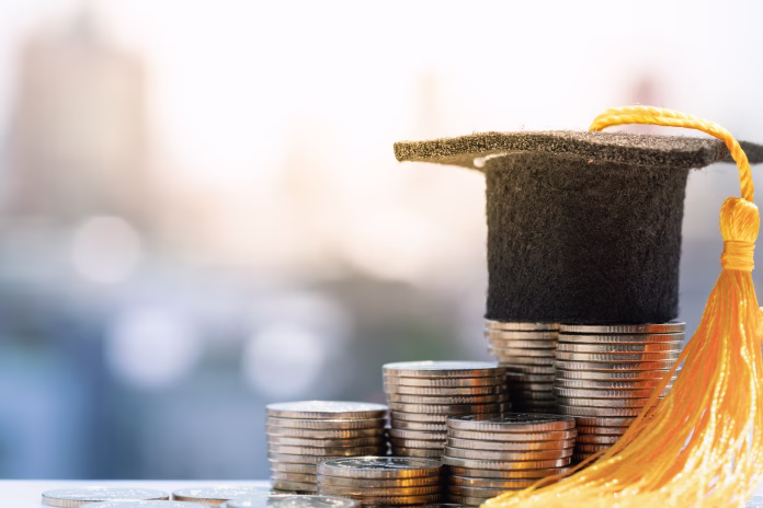 Saving money for increase investment to student loan, education scholarship money background concepts.