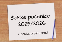 Šolske počitnice v šolskem letu 2025/2026 Šolske počitnice 2025-26