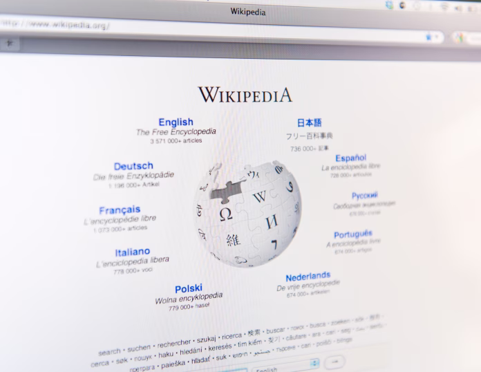 Toronto, Canada - March 6, 2011: Close up of Wikipedia\'s main page on an LCD computer monitor. Wikipedia is a collaborative, web-based encyclopedia.