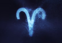 Horoskop 2026: Oven, ta premik lahko spremeni vse Aries Zodiac Sign. Abstract night sky background