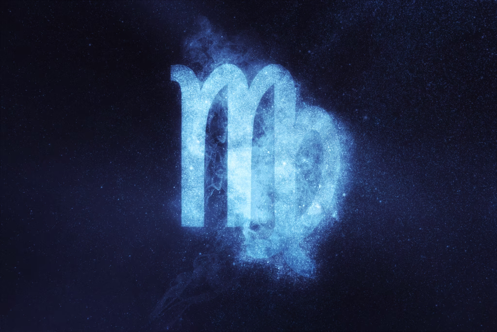 Virgo Zodiac Sign. Abstract night sky background