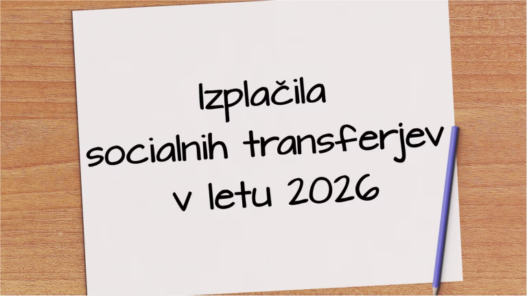 Izplačila socialnih transferjev 2026