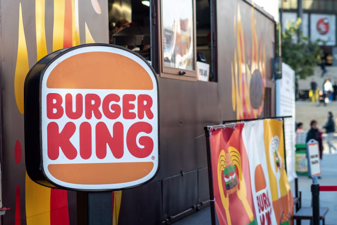 Barcelona, Spain-February 17, 2023. Logo of Burger King, BK, an American fast food chain headquartered in Miami, Florida, founded by James McLamore and David Edgerton.