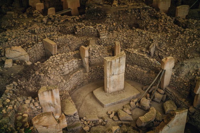 Gobeklitepe Sanliurfa. The Oldest Temple in the World. Colossal stone columns. UNESCO World Heritage. Turkey.