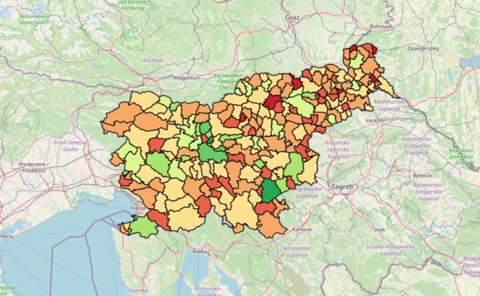 Občine povprečna neto plača Občine povprečna neto plača