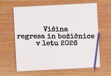 Višina regresa in božičnice v letu 2026 Višina regresa in božičnice 2026