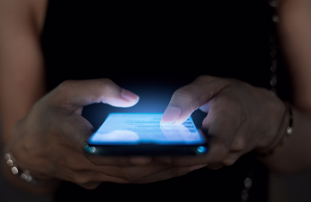 businesswoman using smart phone ,Social, media, Marketing concept