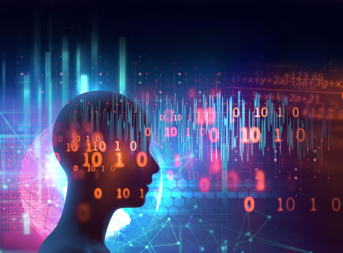 double-exposure-image-of-virtual-human-3dillustration-on-blue-circuit-board-background-represent-artificial-intelligence-ai-technology-stockpack-istock double exposure image of virtual human 3dillustration on blue circuit board background represent artificial intelligence AI technology
