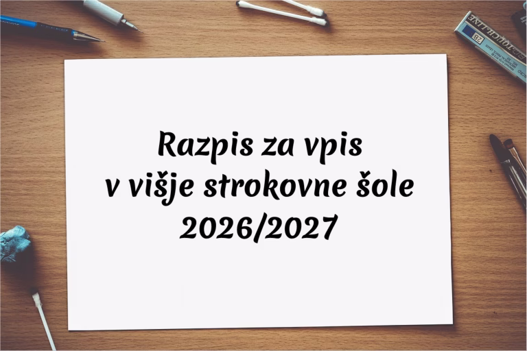 Razpis za vpis v višje strokovne šole