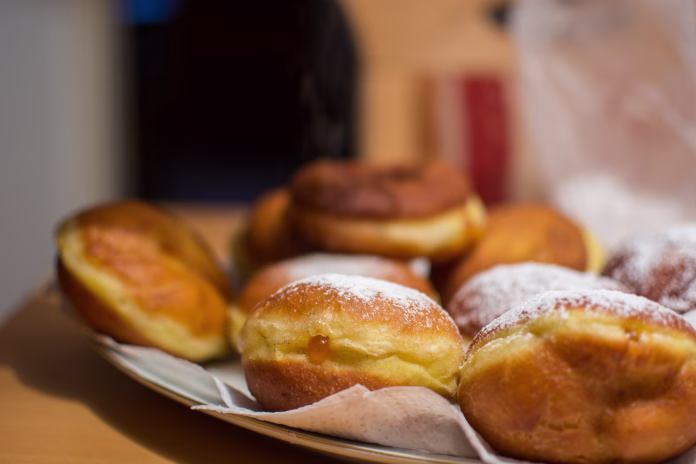 Donuts in the making.