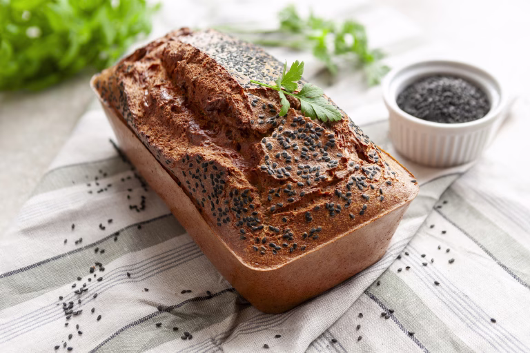 Homemade freshly made yeast-free gluten-free red lentil bread