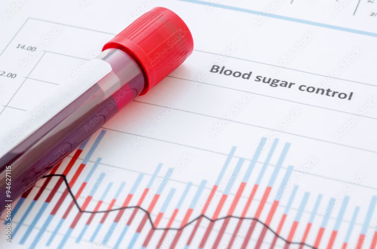 Sample blood for screening diabetic test.
