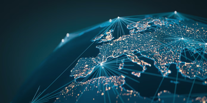 the-concept-of-artificial-satellites-viewed-from-space-forming-a-network-on-the-earth-and-providing-internet-services-3d-rendering-stockpack-istock The concept of artificial satellites viewed from space forming a network on the earth and providing Internet services, 3d rendering