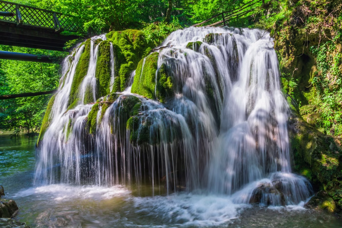 Waterfall Bigar, Caras Severin, Romania. Located at the intersection with the parallel 45 Romania in Anina Mountains.