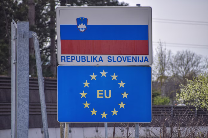 Border crossing between Croatia and Slovenia. Croatia becomes the 27th country of the Schengen Area.