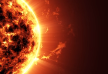 Kaj bi se zgodilo, če bi sonce izginilo? Abstract Illustration of an a Big Sun Star in Space