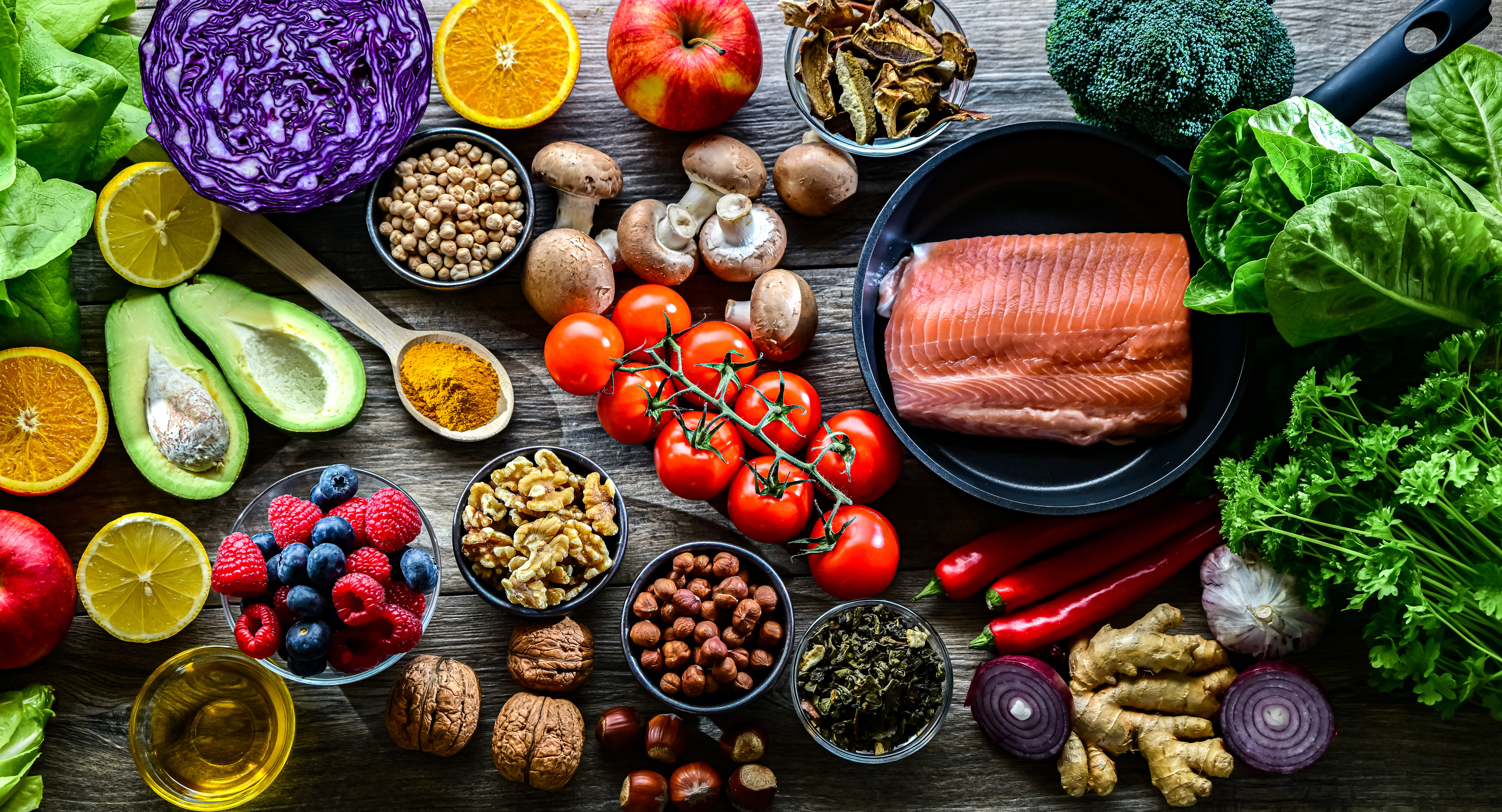 Foods representing anti-inflammatory diet.