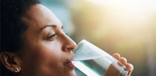 Hydration is her beauty secret
