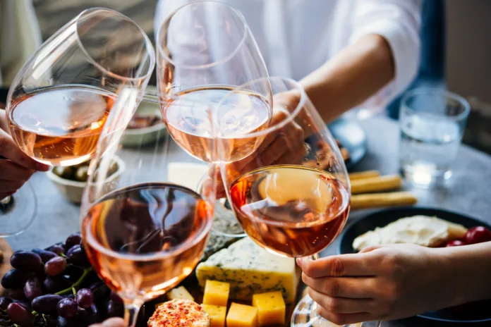 glasses-of-rose-wine-seen-during-a-friendly-party-of-a-celebration-stockpack-istock Glasses of rose wine seen during a friendly party of a celebration.