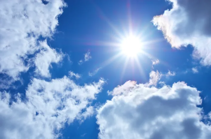 Deep blue sky at sunny day.