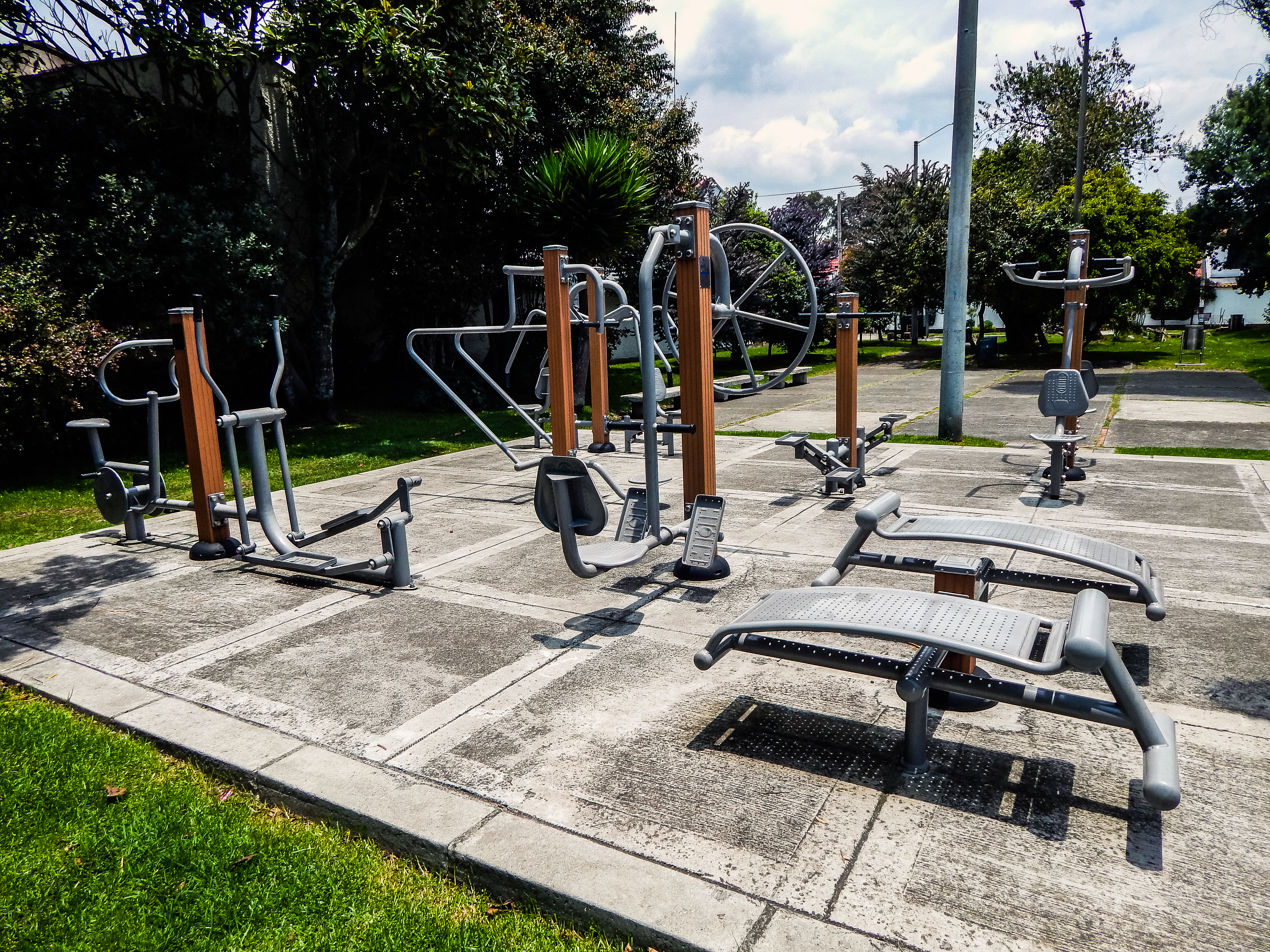 Free outdoor gym in a public park