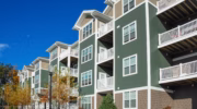 close up on modern rental apartment buildings
