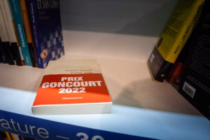 Picture of a cover of a french prix goncourt book. Goncourt is a prize in French literature, given by the académie Goncourt to the author of the best and most imaginative prose work of the year. The prize carries a symbolic reward of only 10 euros, but results in considerable recognition and book sales for the winning author. Four other prizes are also awarded: prix Goncourt du Premier Roman (first novel), prix Goncourt de la Nouvelle (short story), prix Goncourt de la Poésie (poetry) and prix Goncourt de la Biographie (biography). Of the big six French literary awards, the Prix Goncourt is the best known and most prestigious.